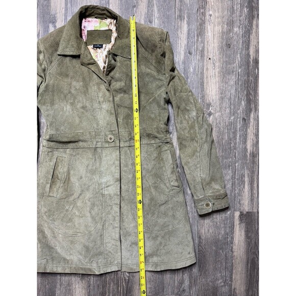 Vintage Me Jane Brown Leather Jacket Coat Short Trench Style PLEASE READ -sz M - Picture 7 of 11